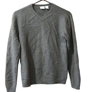 Merona Gray 100% Cashmere Vneck Sweater Small